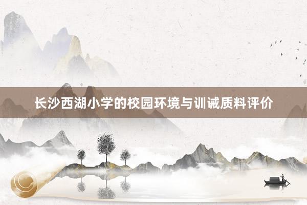 长沙西湖小学的校园环境与训诫质料评价